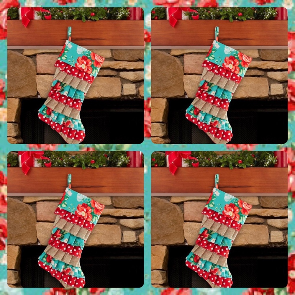 The Pioneer Woman Vintage Floral Christmas Stockings, Set of 4